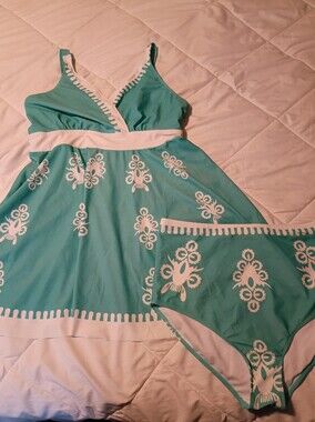 BloomChic Sz. 14/16 Size 14 16 Swim Dress Tankini Set Swimsuit